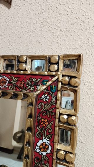 ANTIGUO ESPEJO PERUANO DE MADERA