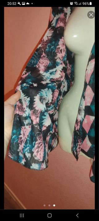 Kimono Flores Azul Rosa