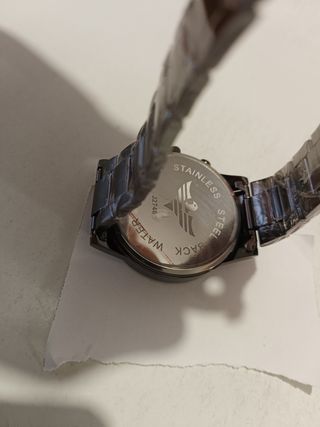 Reloj clásico negro plateado 