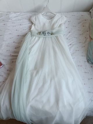Vestido comunión COCONUT blanco-verde