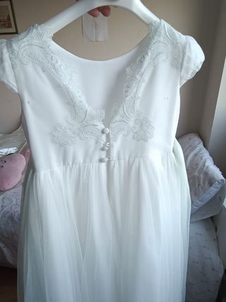 Vestido comunión COCONUT blanco-verde