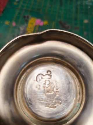 Vasija de plata con sello original de MÉXICO