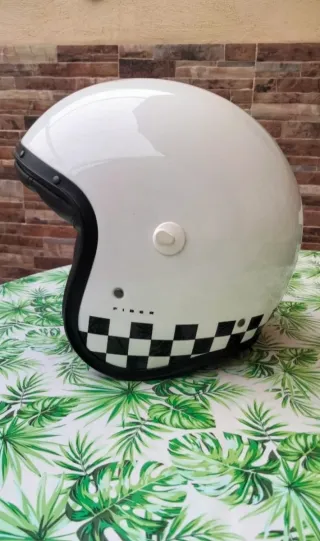 Cazadora cuero y casco  moto