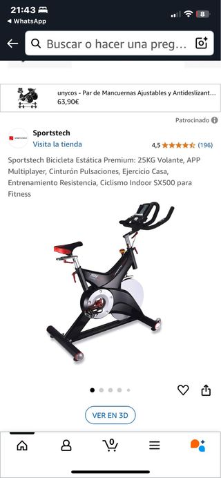 Bicicleta spinning Sportstech SX500 – Volante 25kg