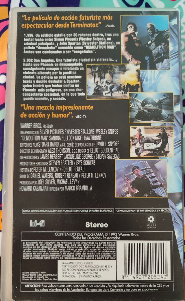 Demolition Man VHS - Stallone & Snipes