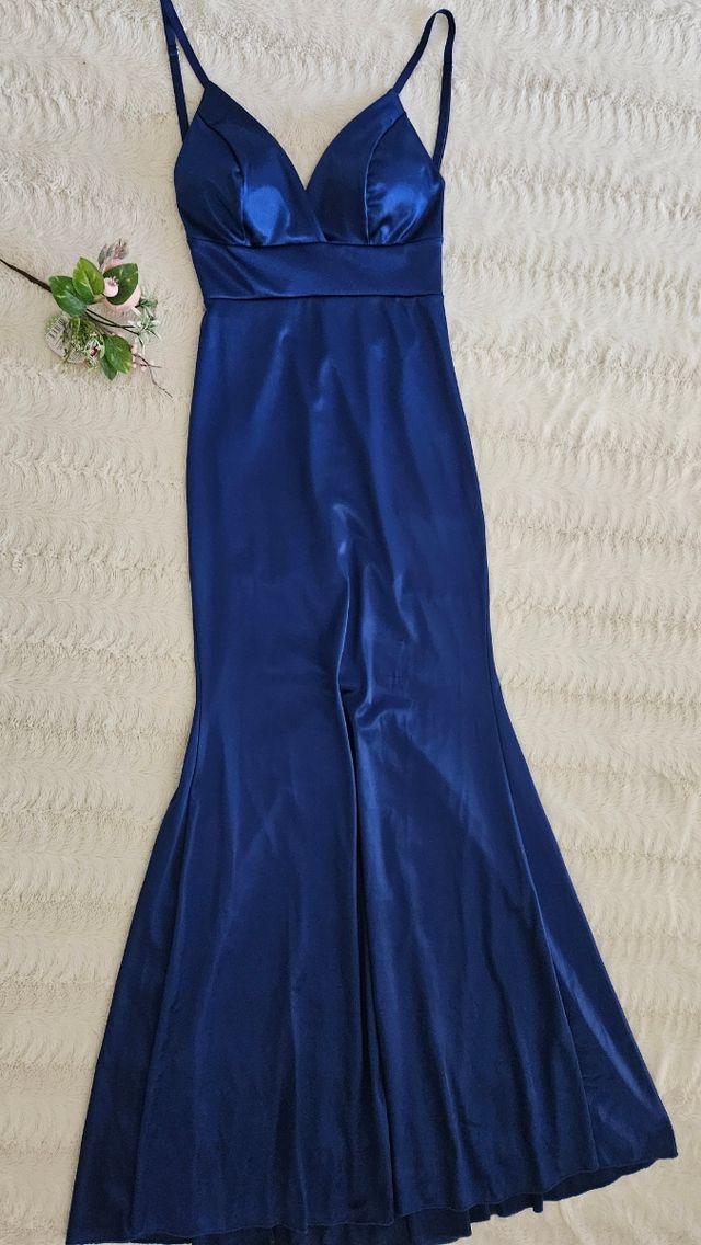 Vestito Lungo Elegante Blu Tg S