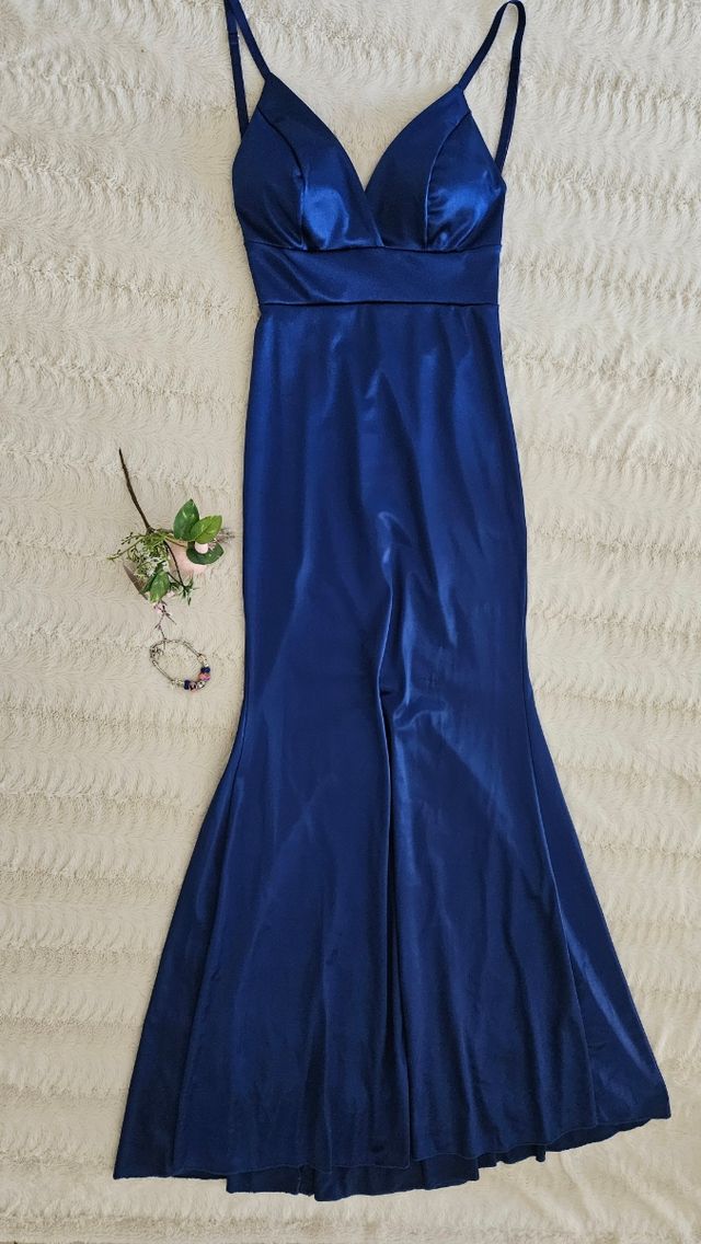 Vestito Lungo Elegante Blu Tg S