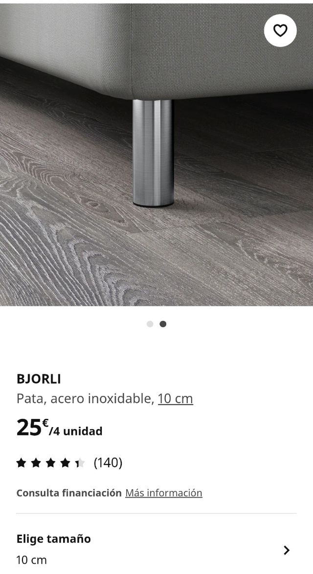 Patas acero inoxidable