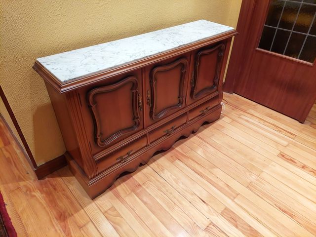 Mueble recibidor o aparador,  madera-mármol