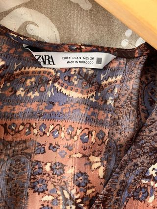 Vestido Zara estampado marrón-naranja