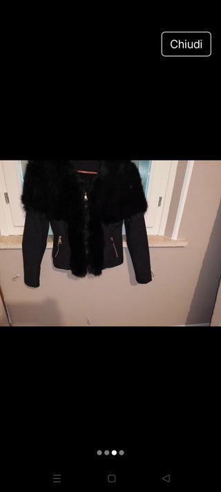 Giacca nera ecopelliccia