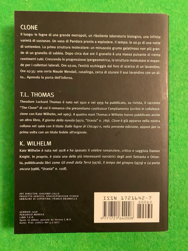 Fantascienza Urania n. 39 Clone Thomas Wilhelm