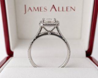Anillo diamante natural GIA 0,97ct platino halo