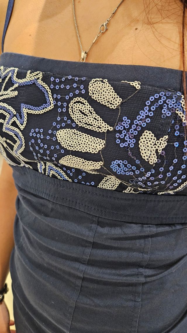 Vestito tubino blu paillettes Rinascimento M