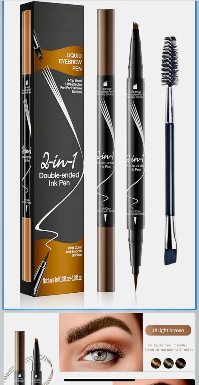 Lápiz Cejas 2 en 1 - Marrón y Negro