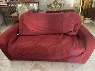 Sofá cama rojo - 2 plazas