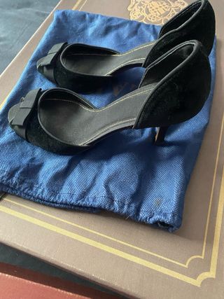 Zapatos tacón terciopelo negro