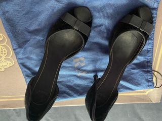 Zapatos tacón terciopelo negro