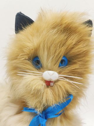 Gato peluche antiguo años 70