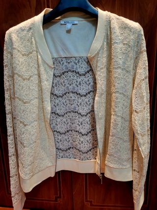 Cazadora encaje beige SuiteBlanco - Talla L