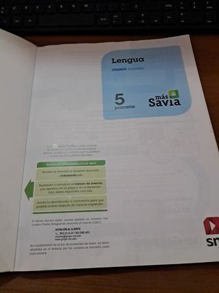 Libro Lengua PRIMER trimestre.  5 Primaria