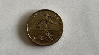 Moneda francesa 1/2 Franco 1976
