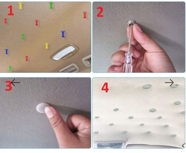 Reparación techo coche remaches