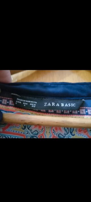 Blusa estampada azul y naranja