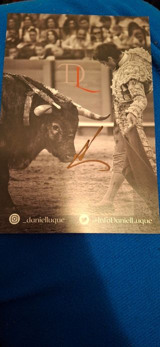Cartel del torero D.Luque firmado (2023).