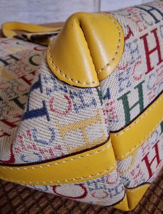 Bolso Carolina Herrera beige y amarillo