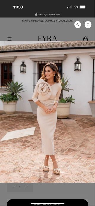 Vestido bautizo, boda o comunion beige