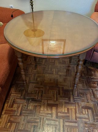 Mesa camilla con cristal