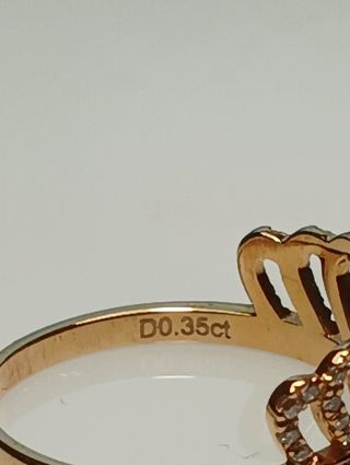 ANILLO CORONA ORO ROSA 18K Y DIAMANTES