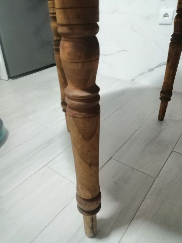 Mesa de 90 cm redonda, de madera fuerte