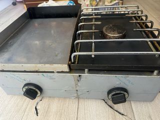 Plancha con fuego a gas usada con turbo de gas