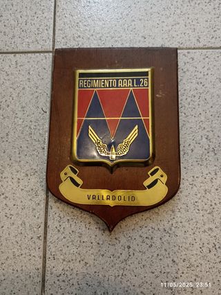 Placa METOPA Regimiento A.A.L.26 Valladolid