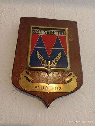 Placa METOPA Regimiento A.A.L.26 Valladolid