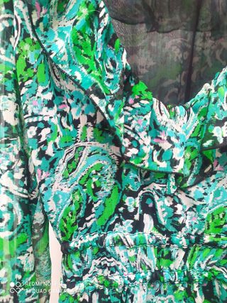 Vestido Zara estampado verde