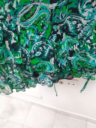 Vestido Zara estampado verde