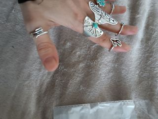 Juego de 8 anillos turquesa