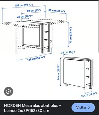 Tavolo allungabile Ikea Norden bianco