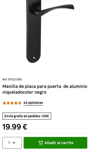 Manilla puerta negro