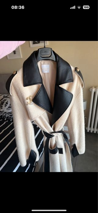 Cappotto beige e nero tg M/L