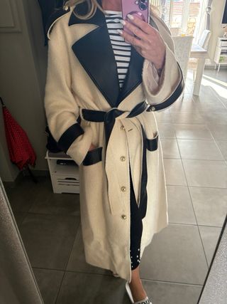 Cappotto beige e nero tg M/L