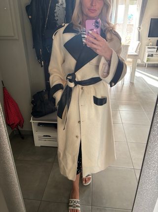 Cappotto beige e nero tg M/L