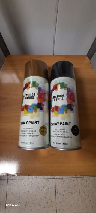 2 botes pintura Cosmos: dorado y negro