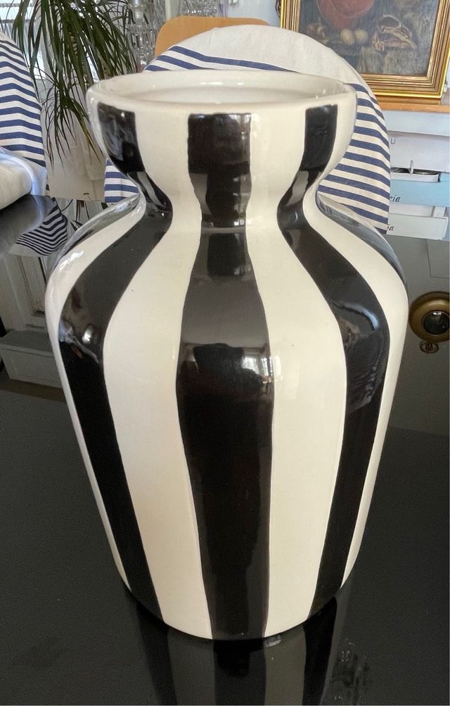 VASO IN CERAMICA CON STRISCE PERFETTE CONDIZIONI