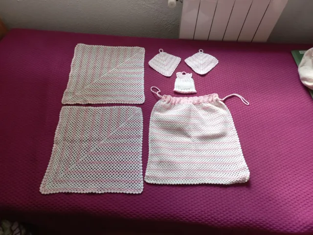 Set cucina all'uncinetto