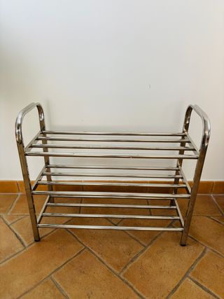 Zapatero de 3 niveles de acero inox 60x23x52