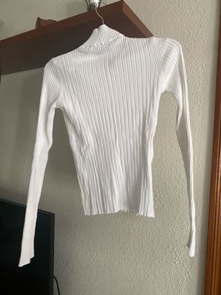 Jersey cuello alto blanco